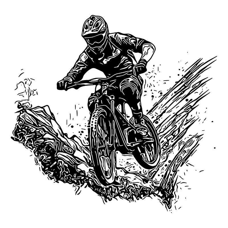 Mountainbiker Radfahrer Schlamm Wald Abfahrt