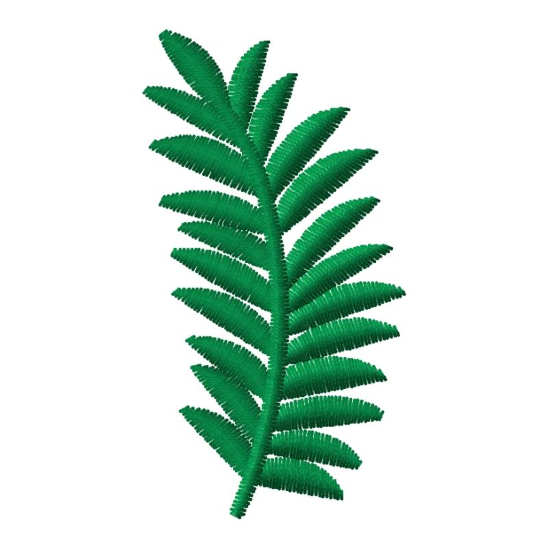 Feuille de palmier brodée