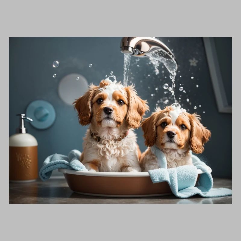 chiens se baignant