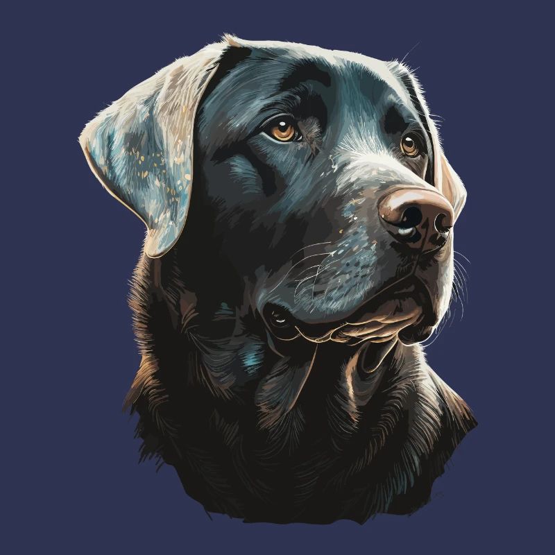 Labrador Retriever on Glowing lights