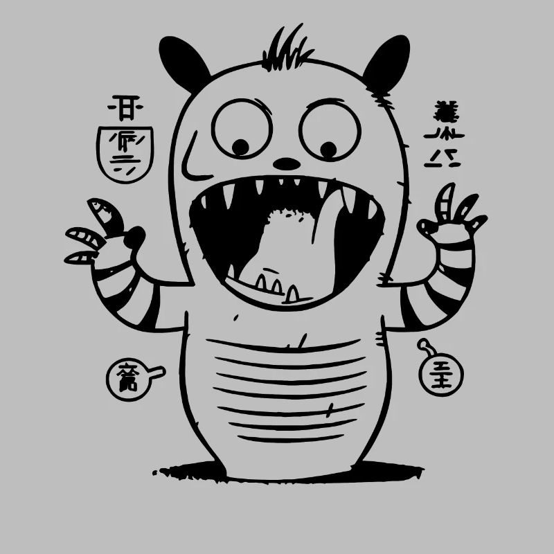 Weird Striped Cat Creature with Anime Magic