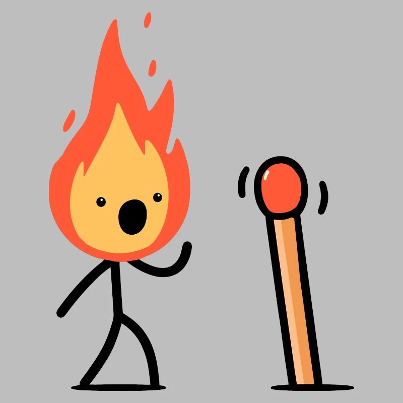Stick Figure Fire Devil Fire Head Match