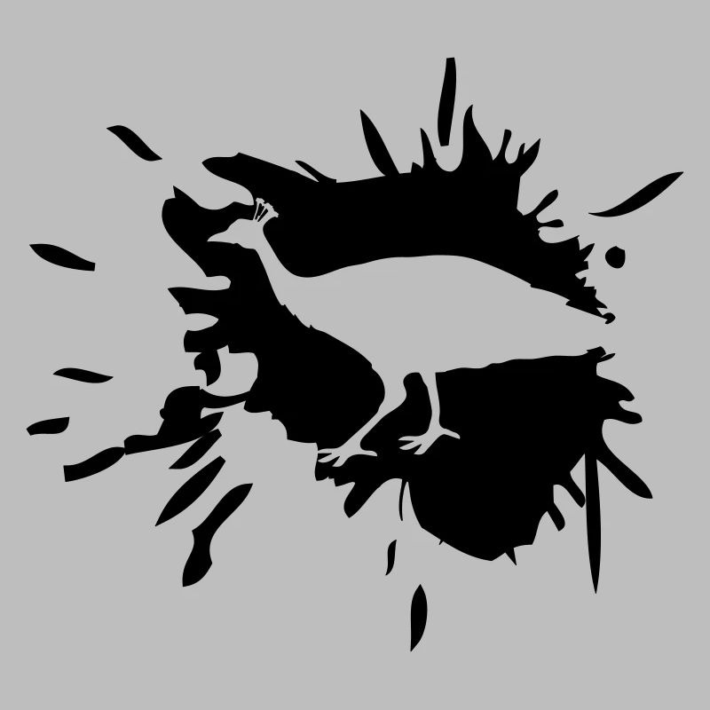 dab dripping graffiti paint splatter bird silho