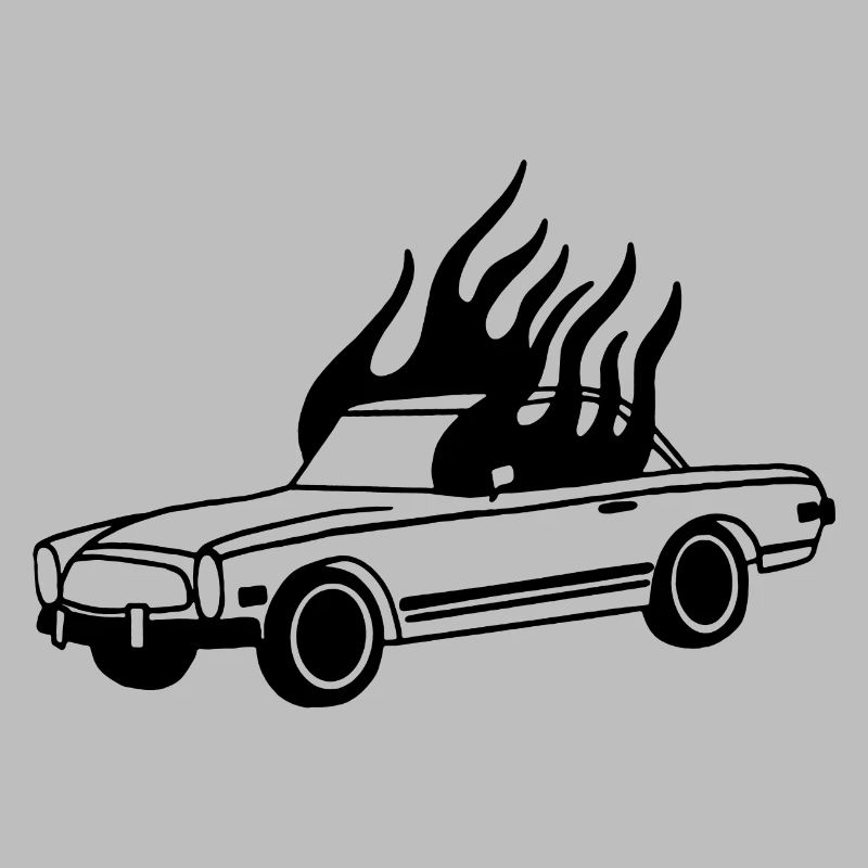 Auto in Flammen - Oldtimer