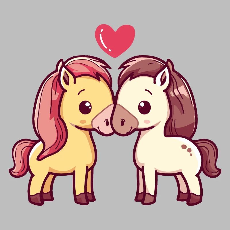 Pferd Comic Tier Paar Liebe