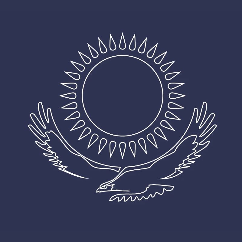 Kazakhstan Eagle steppe eagle line white flag