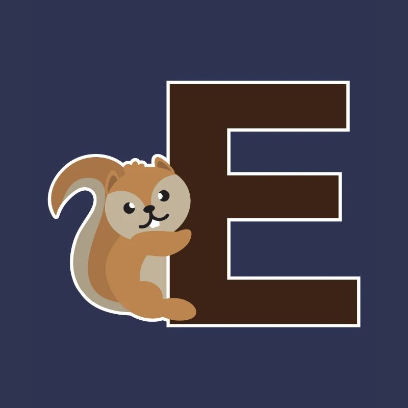 Ein E wie das Eichhörnchen das an dem E hängt