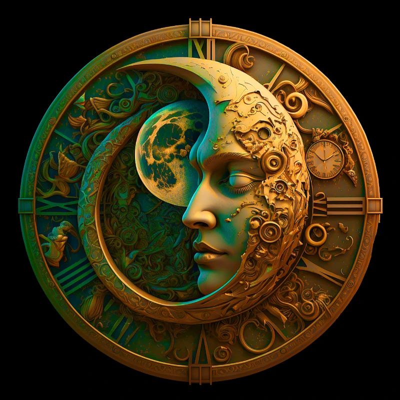 Moon Face Watch Dial Gears