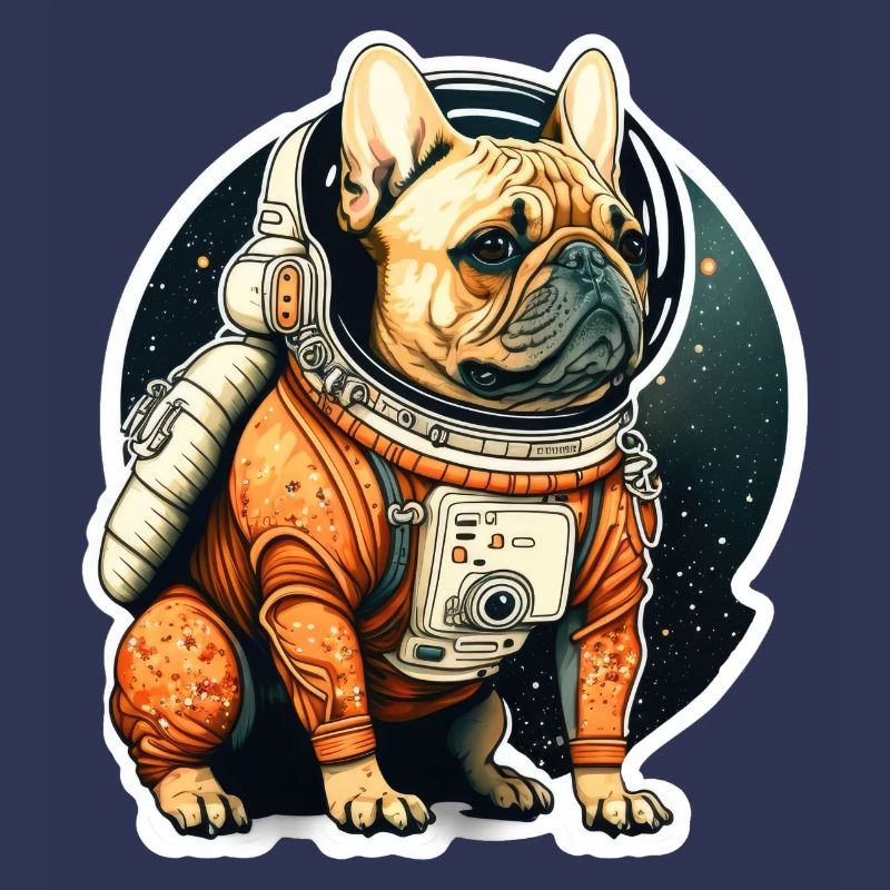 Français bouledogue dans l’espace, drôles de chiens!
