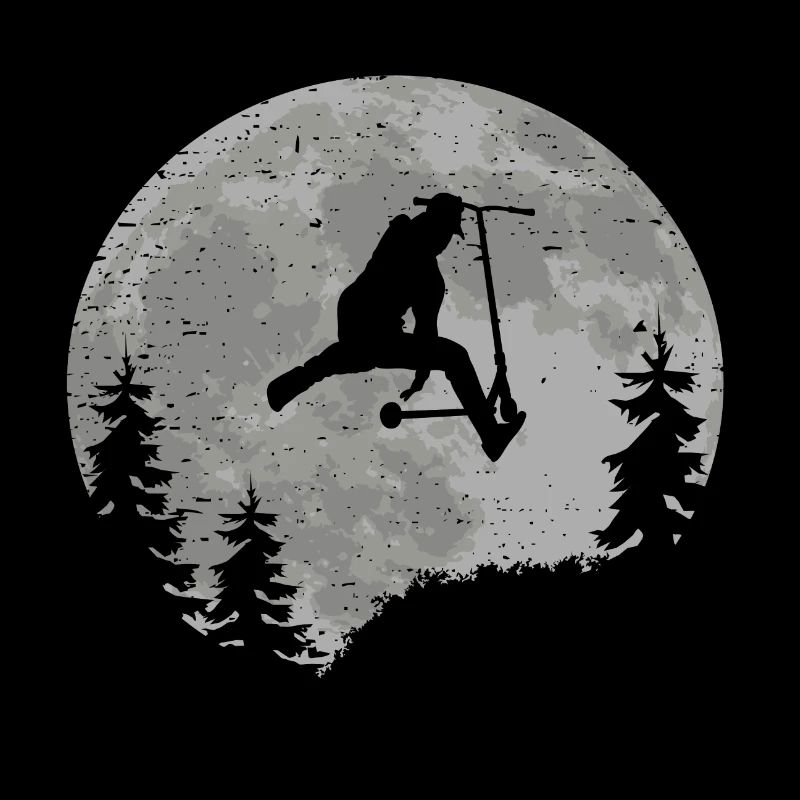 Scooter moon full moon gift idea skatepark
