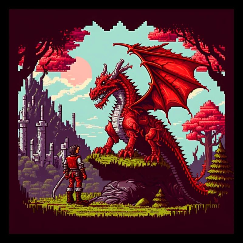 8bit Pixel Drache