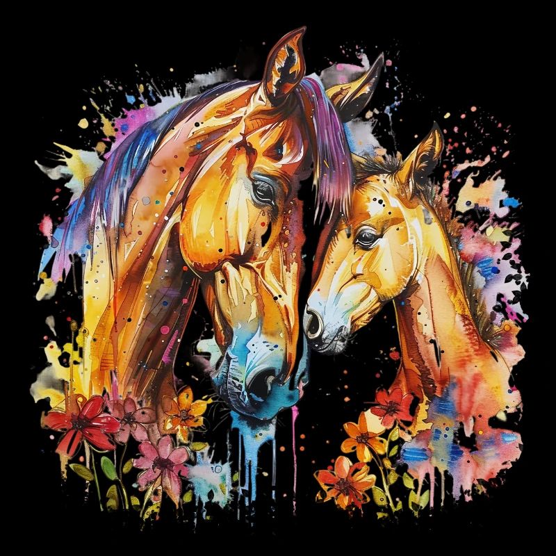 Cheval avec son poulain