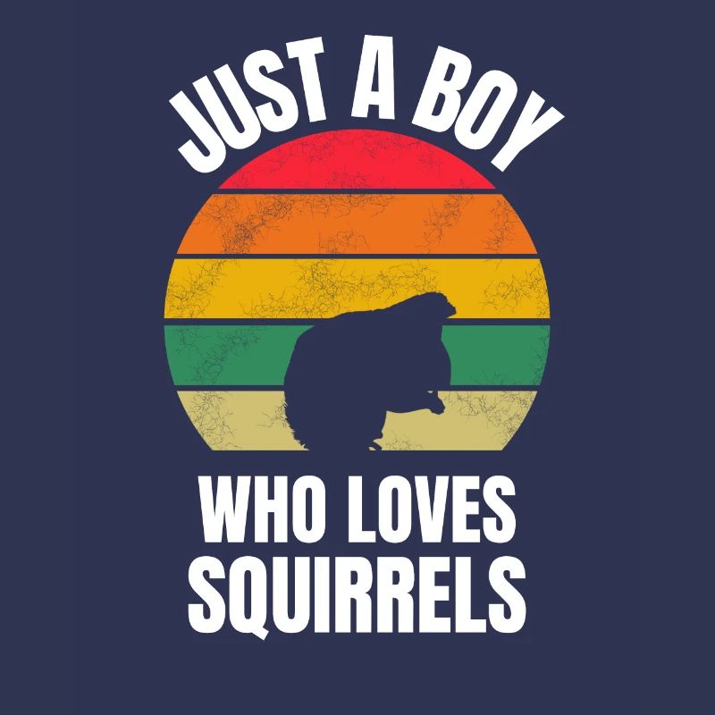 Retro Wald Tier Eichhörnchen Junge