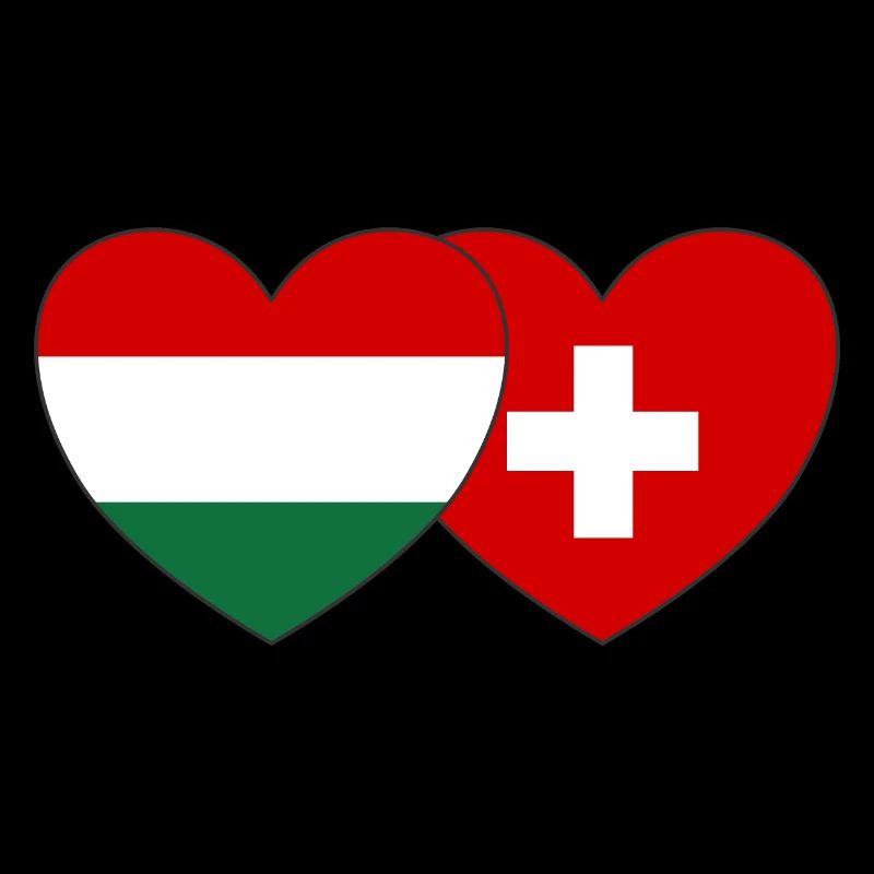 Ungarn Schweiz Flagge Herz