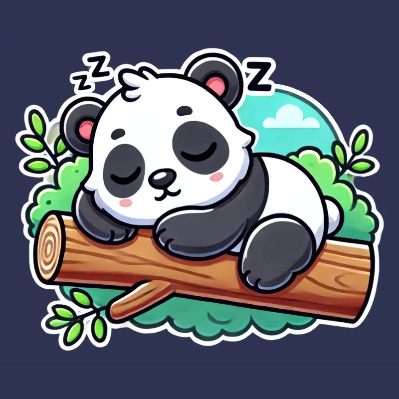 Sleeping panda on a branch