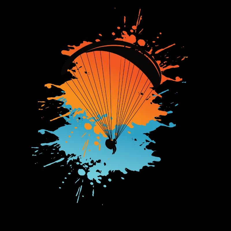 Paraglider paragliding color explosion