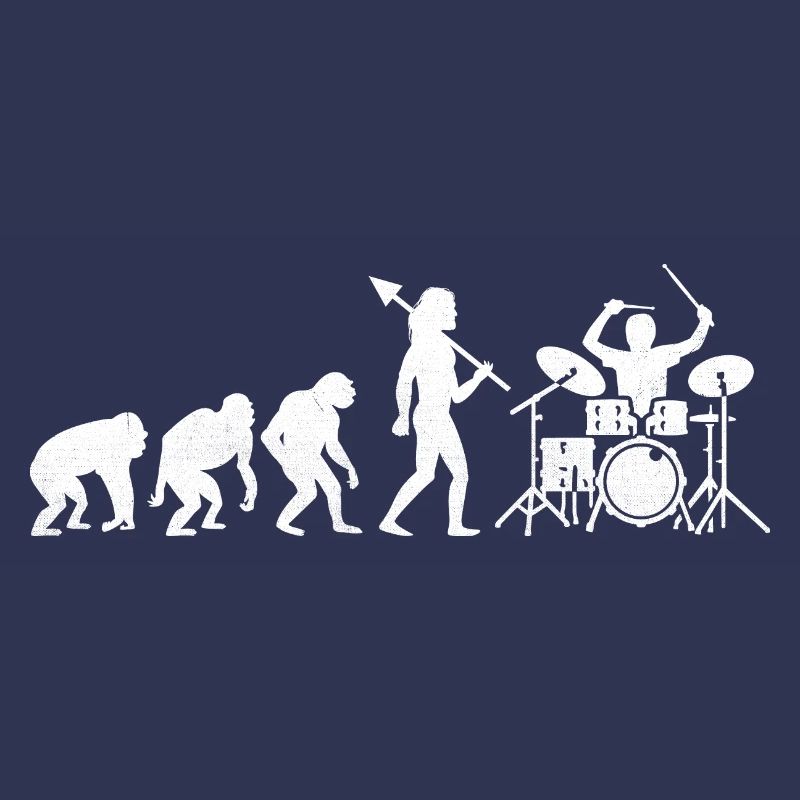 Drummer Evolution Drum Music Lover Drumming Drumme