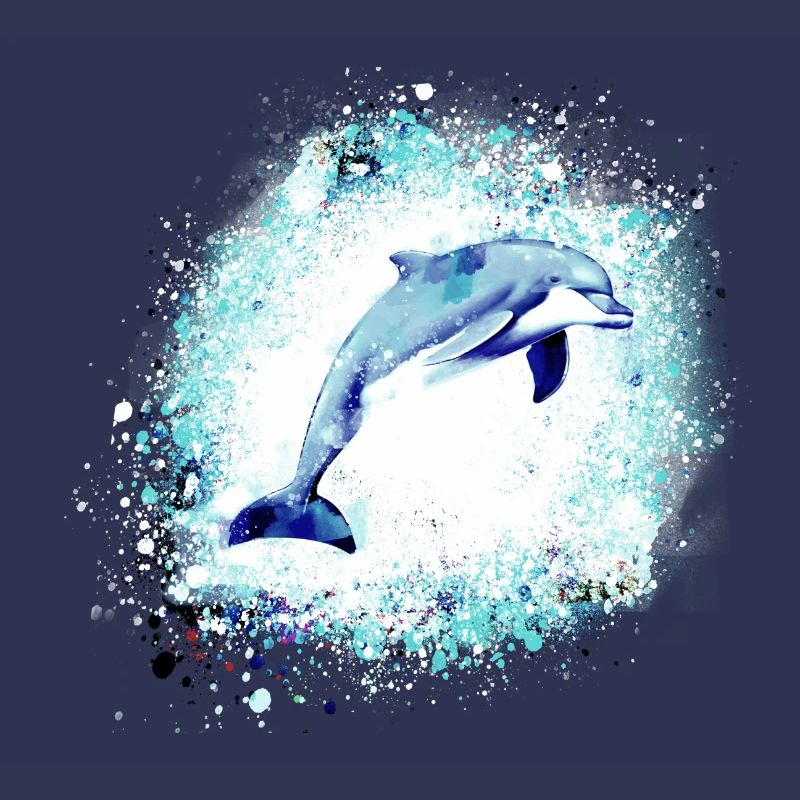 Dauphin, graffitis, peinture,bleu,poisson,