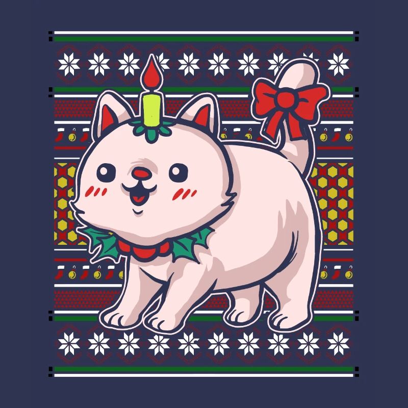 Pull de Noël moche Chat de Noël