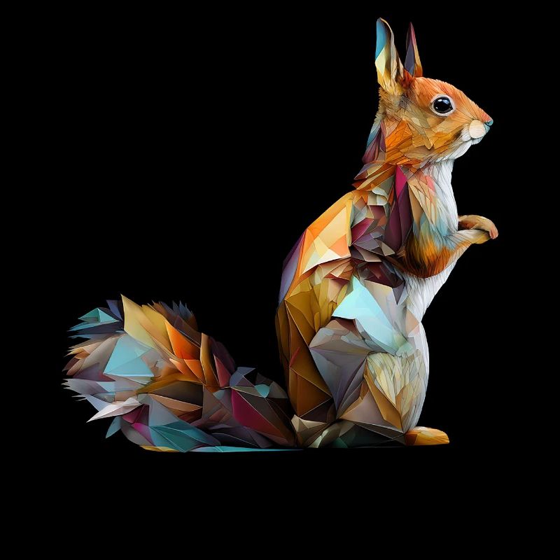 Eichhörnchen Polygon Waldtiere Tier Geschenk Motiv
