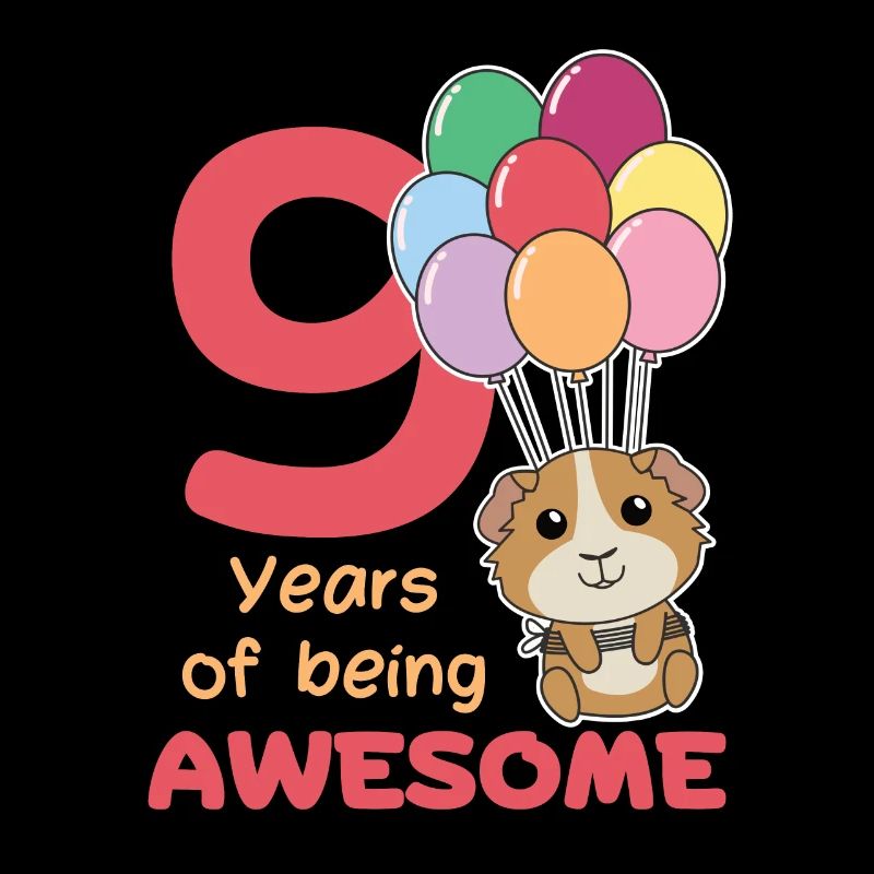 Cochons d’Inde pour les enfants de 9e anniversaire neuf