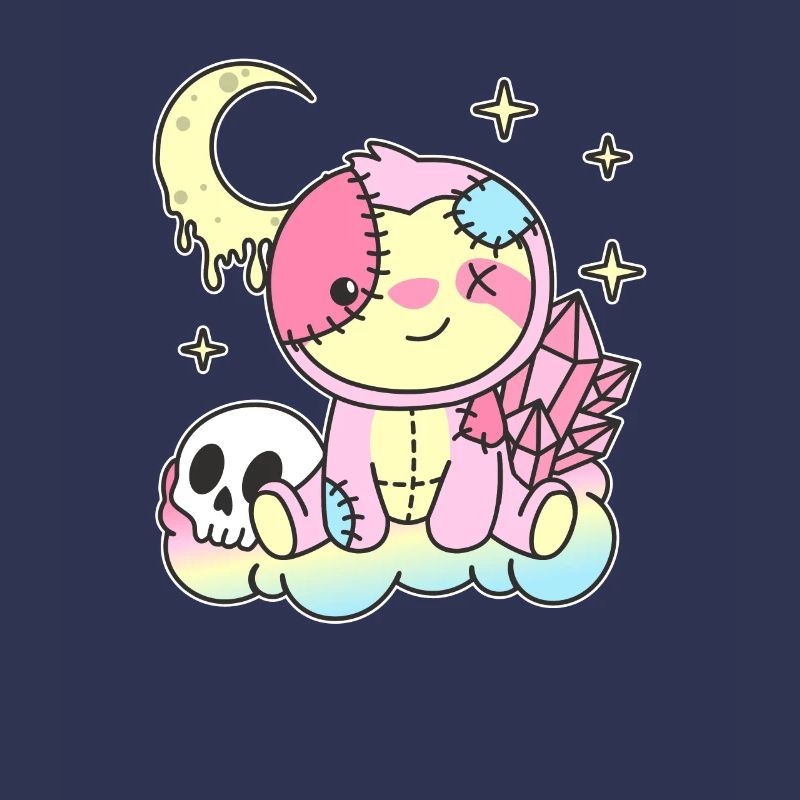 Kawaii Gothic Sloth Pastel Gothic Goth