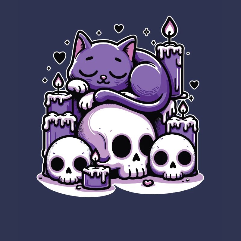 Kawaii Pastel Goth Mignon Chat Effrayant Bougies
