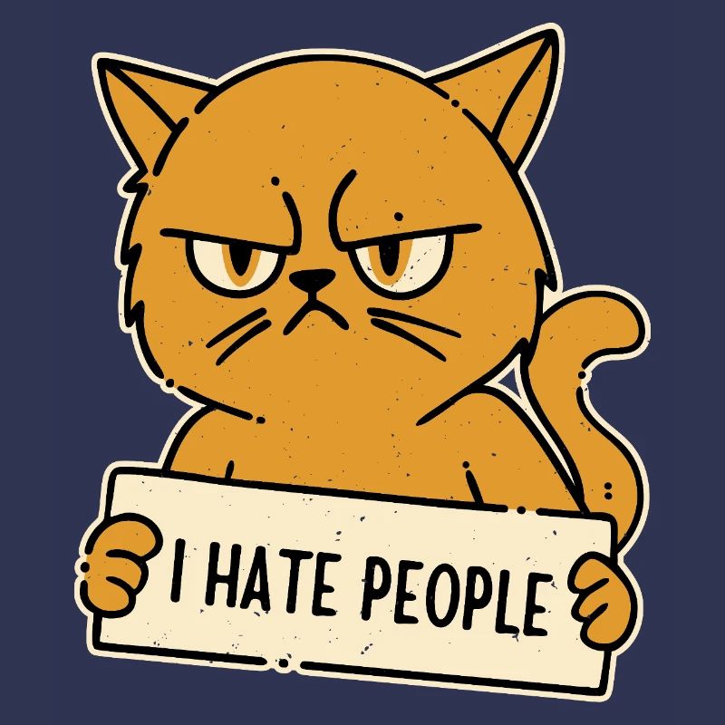 Je déteste les gens Chat antisocial
