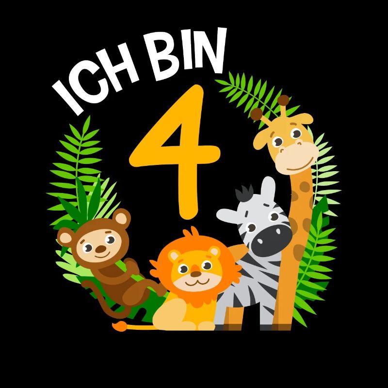 4. Geburtstag Geburtstagsshirt Dschungel Vierter