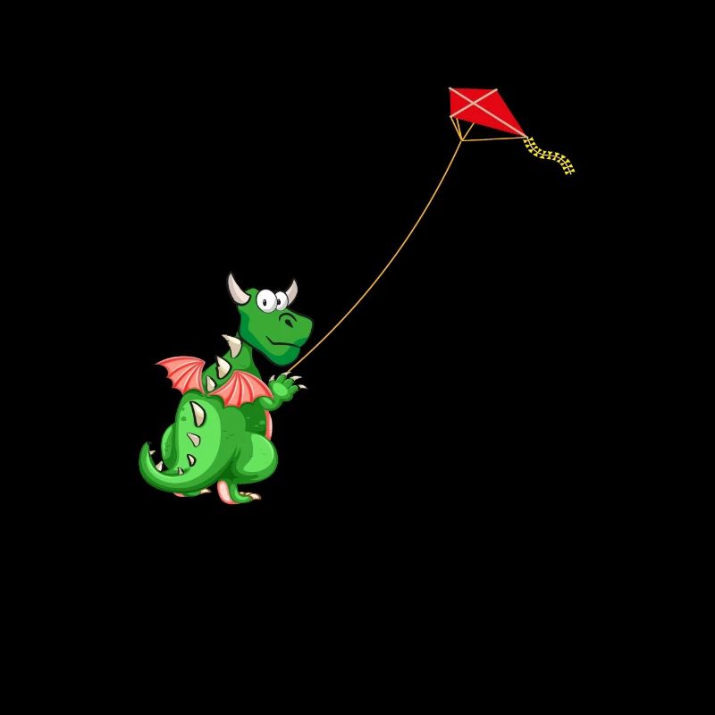 Dragon lets a kite fly