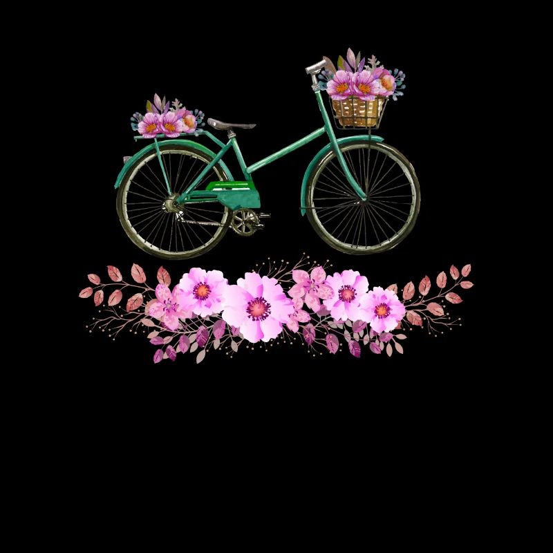vélo fleurs roue fleur de couleur d’eau cadeau