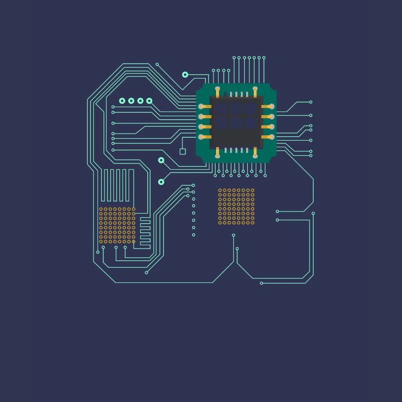 Computer chip, CPU heart - Computer Geek
