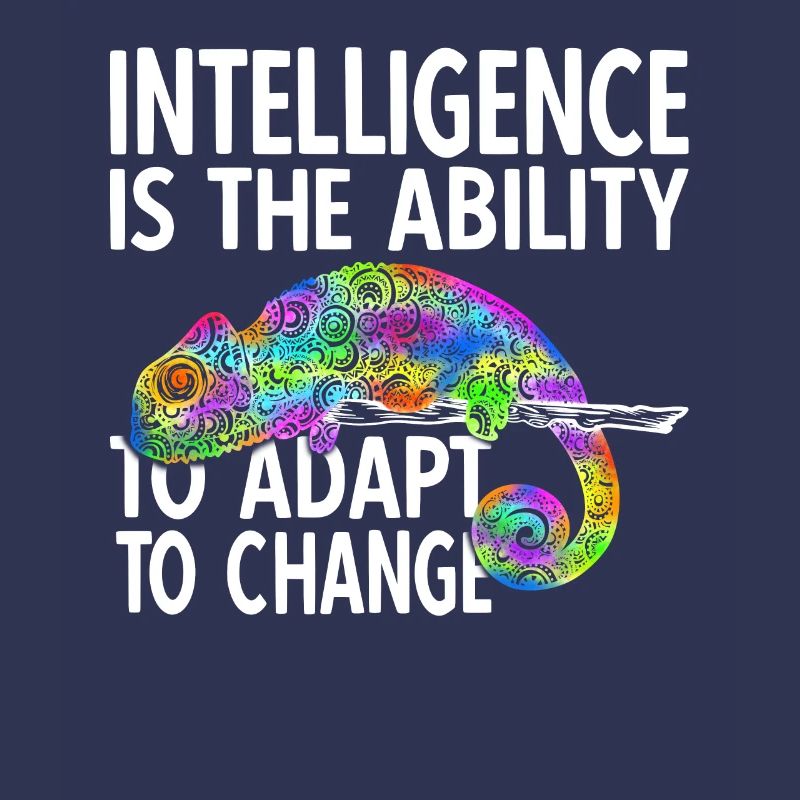 Lustiges Buntes Chamäleon mit Intelligenz Spruch