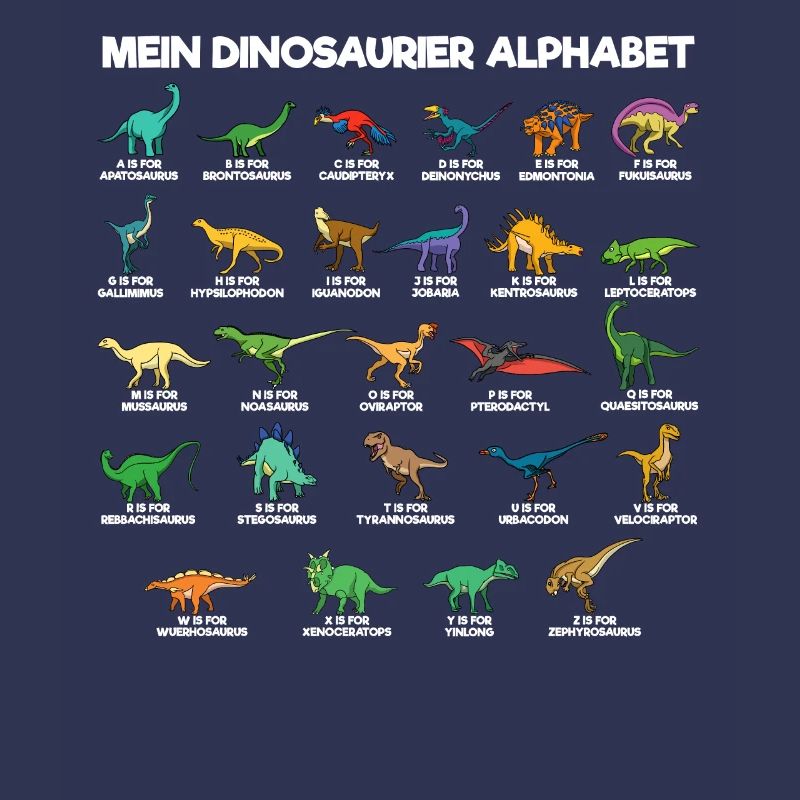 Dinosaurier Alphabet A-Z Dino ABC T-Rex