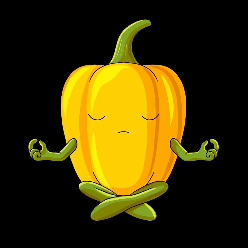 Funny Yoga Vegetable Meditating Bell Pepper