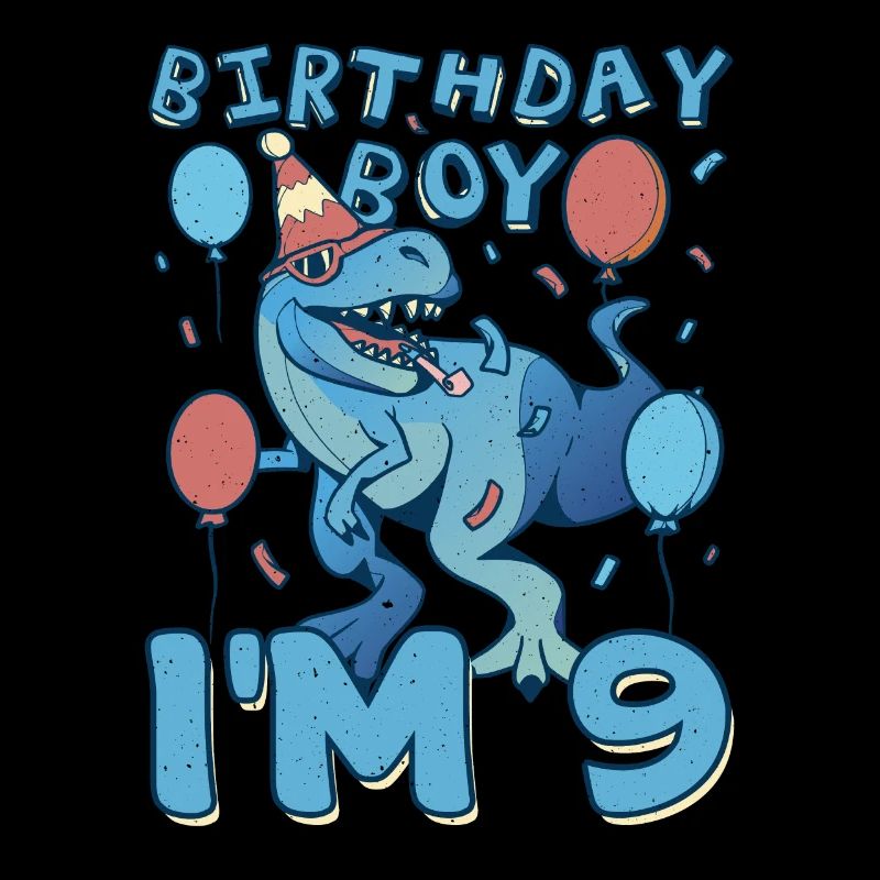 Boy Age 9 Year Old Cute Birth Born Roar Dinosaur