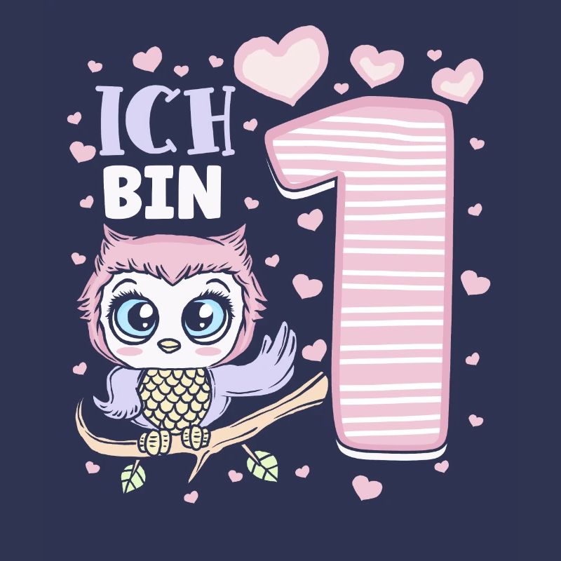 Erster Geburtstag Mädchen 1 Jahr Eulen