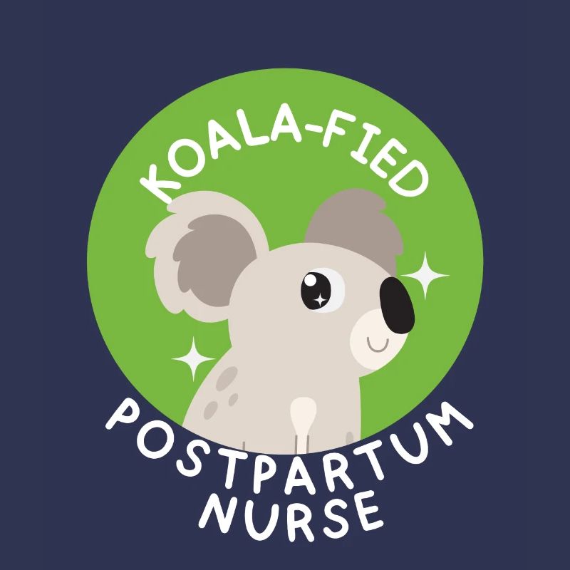 Postpartale Krankenschwester süße Koala Mutter Baby RN Krankenschwester