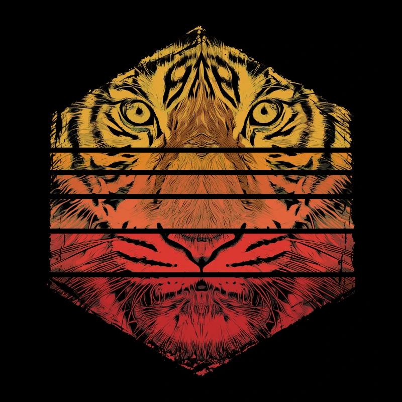 Tiger Animal Predator Wild Wilderness Vintage Retro