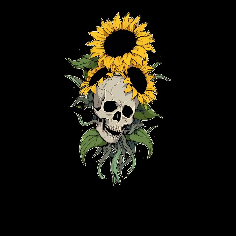 Rad Tech Sonnenblume Cool Floral Skull Gartenarbeit