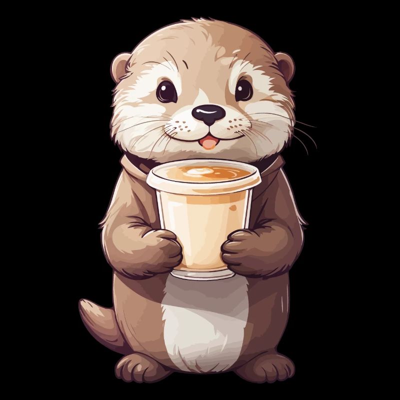 Otter Kaffeezeit Süßes Kaffee Tierdesign