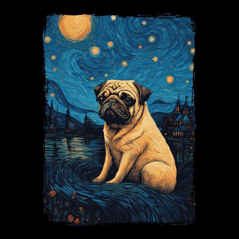 Pug Starry Night