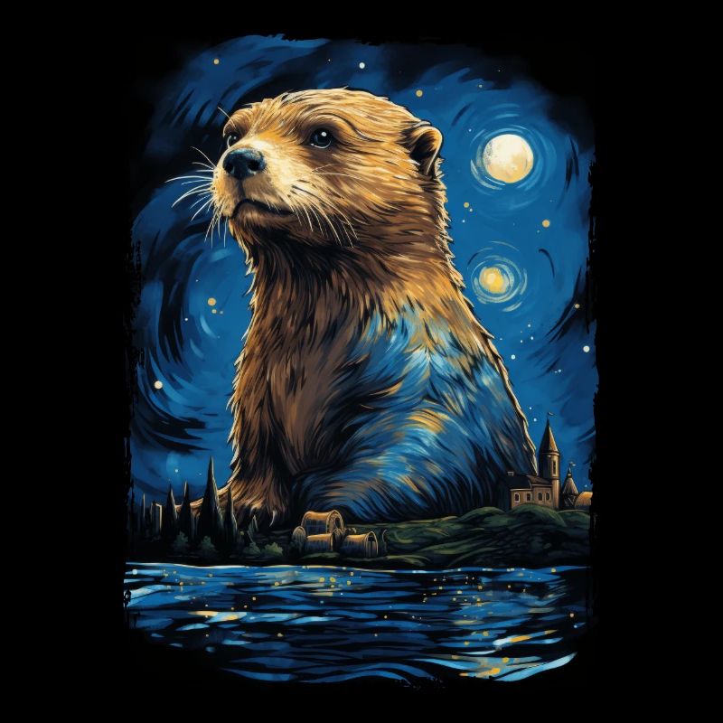 Otter Starry Night