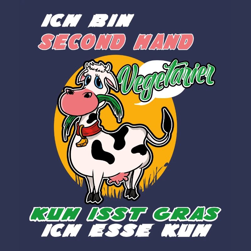 Ich Bin Second Hand Vegetarier Kuh Isst Gras