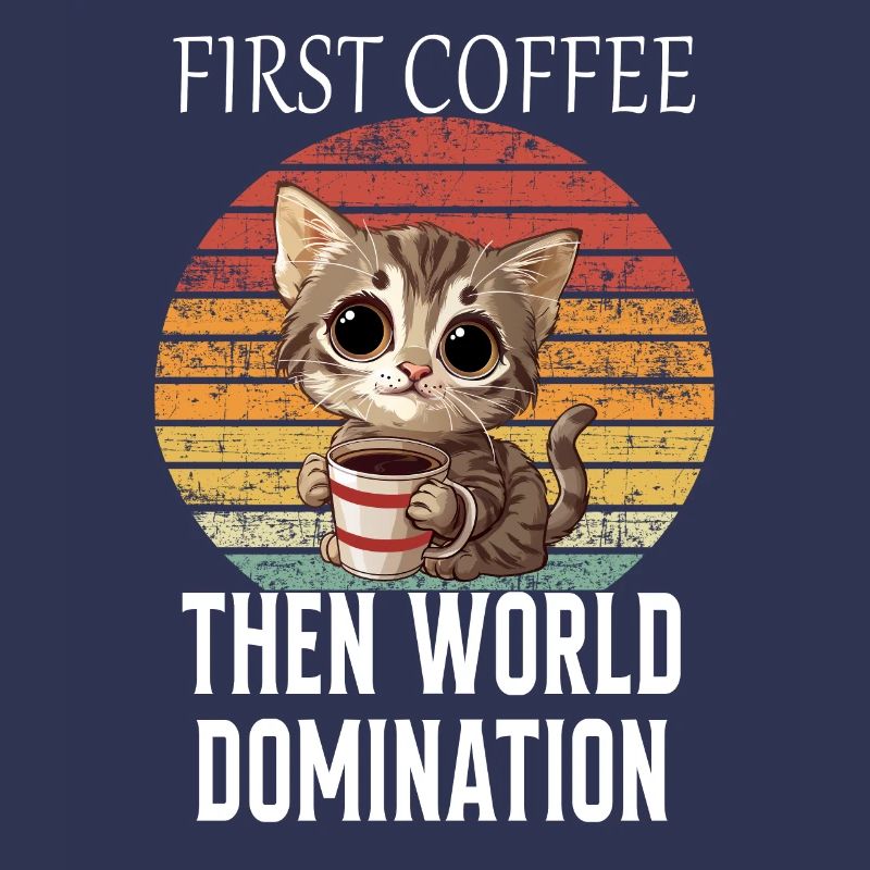 First Coffee Then World Domination Cat Kitty