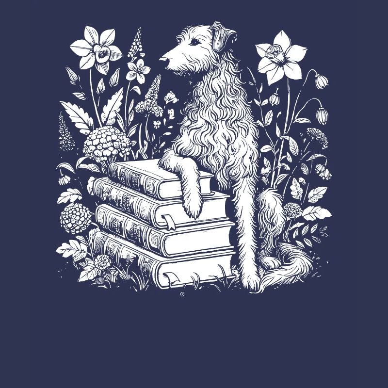 Irish Wolfhound Flower Book Reader