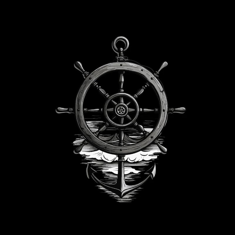 Conception d’un marin des Maritimes avec ancre et volant