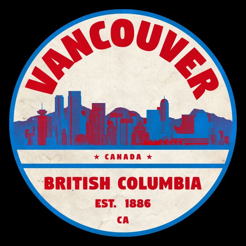 Vancouver Skyline Retro Badge Canada