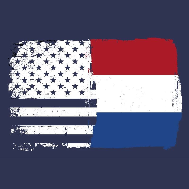 Fusion de drapeaux : Étoiles rayures Dutch Brush
