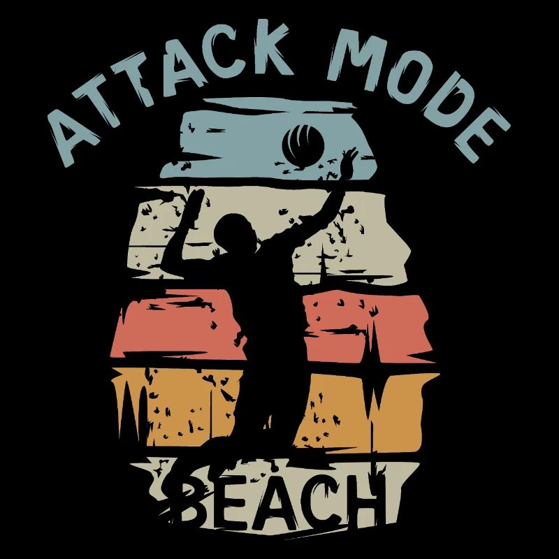 attack mode beach - vintage volleyball player